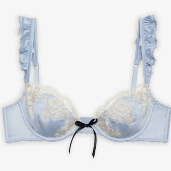 For Love And Lemons Other - New! For Love And Lemons Blue Sweetheart Satin Lace Underwire Bra 1403
